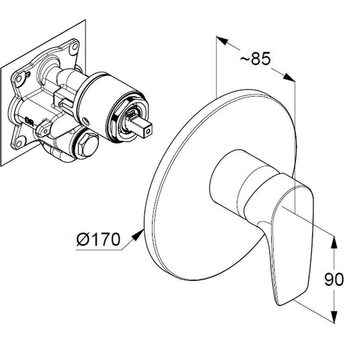 Внешняя часть смесителя для душа Kludi Pure And Solid 346550575, фото 3