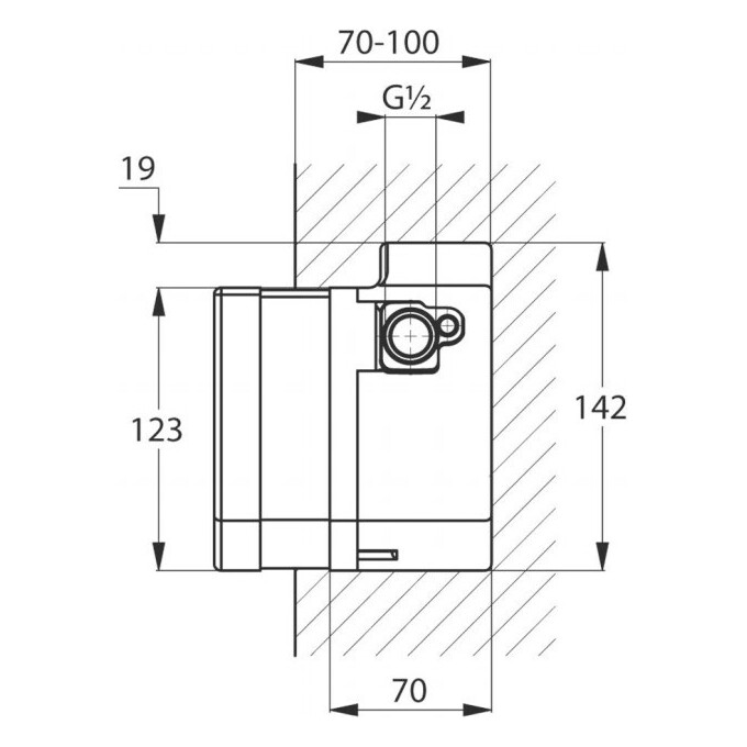 Вбудована частина електронного змішувача для умивальника Kludi Zenta 38001, фото , изображение 2