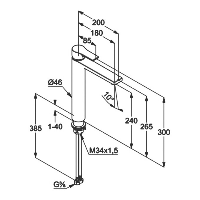 Смеситель для умывальника Kludi Pure And Solid 482560565 (высокий), фото 6
