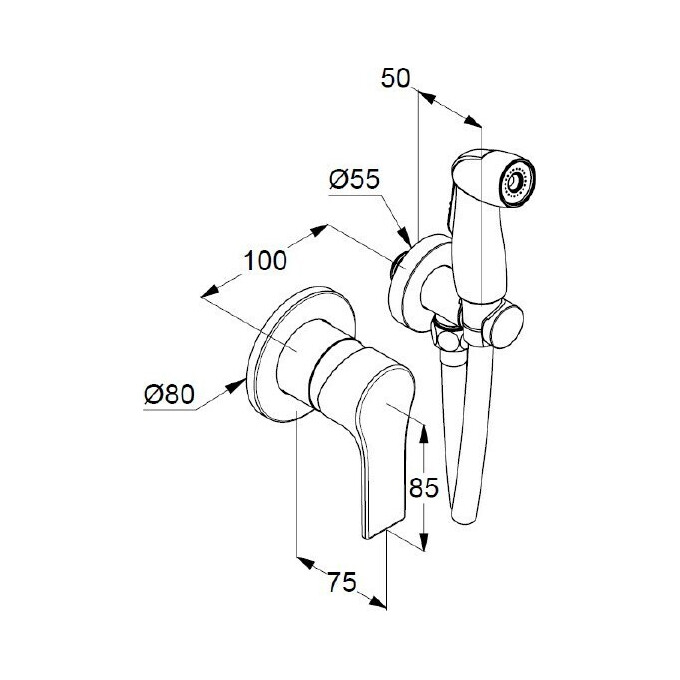 Гігієнічний душ із змішувачем Kludi Zenta 489990565, фото , изображение 2