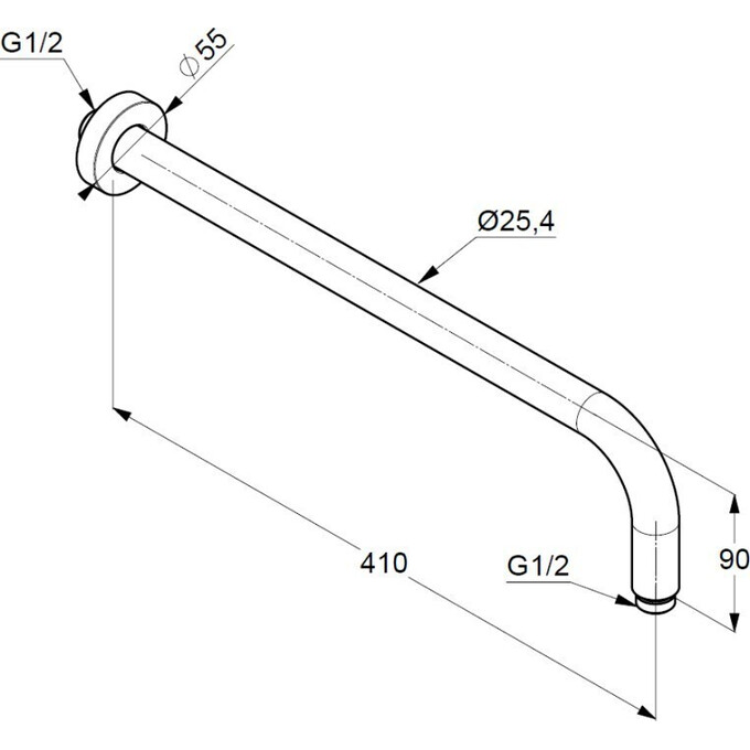 Кронштейн для верхнего душа Kludi A-Qa 6651491-00 (белый/хром), фото 2