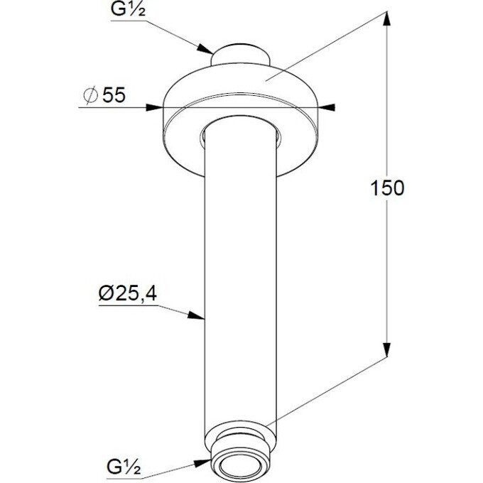 Потолочный кронштейн Kludi A-Qa 6651587-00 (черный/хром), фото 2
