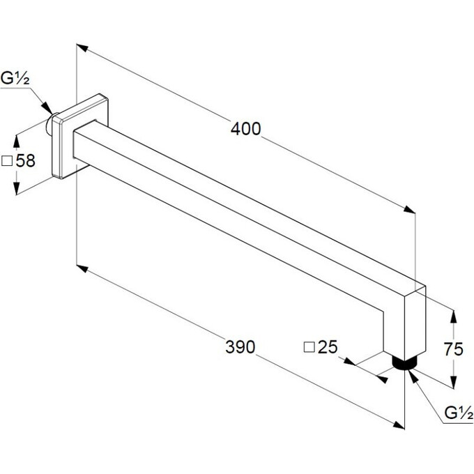 Кронштейн для верхнего душа Kludi A-Qa 6654405-00, фото 2