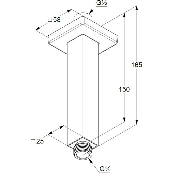 Потолочный кронштейн Kludi A-Qa 6654505-00, фото 2