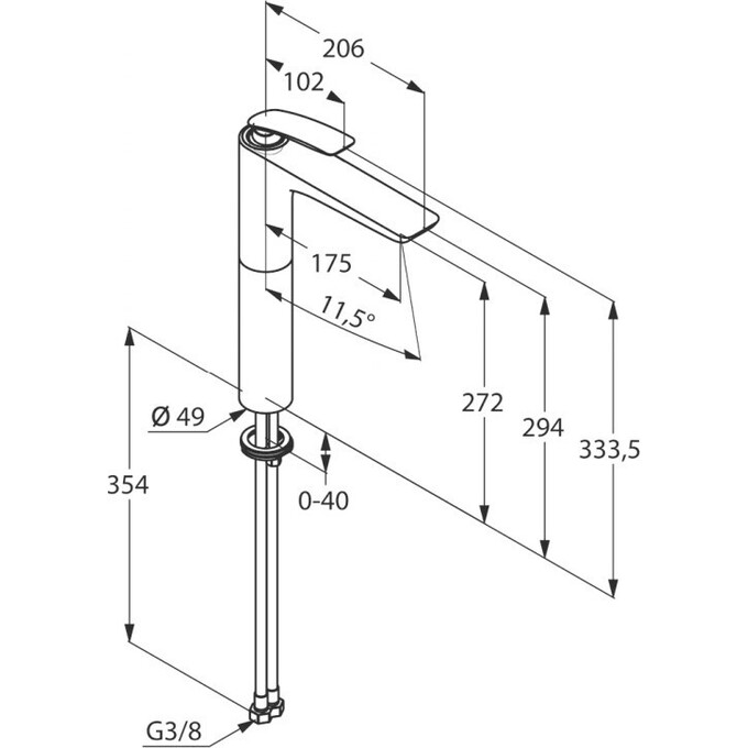 Змішувач для умивальника Kludi Balance 522988775 (чорний, високий), фото , изображение 2