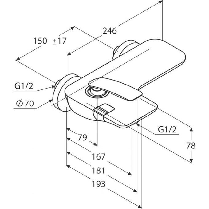Смеситель для ванны Kludi Balance 524458775 (черный, с полочкой), фото 6