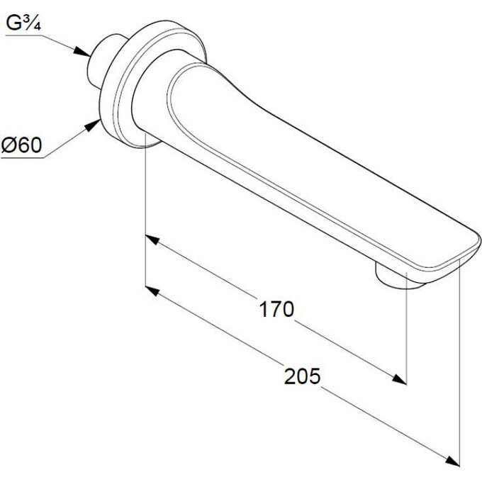 Излив для ванны Kludi Balance 5250391 (20 см, белый/хром, скрытого монтажа), фото 2
