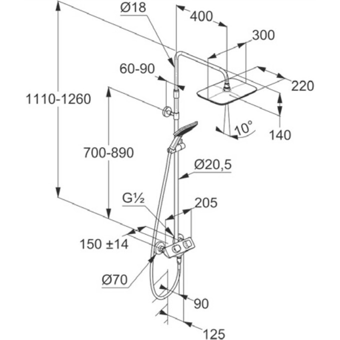 Термостатическая душевая система Kludi Cockpit Explorer 8005005-00, фото 5