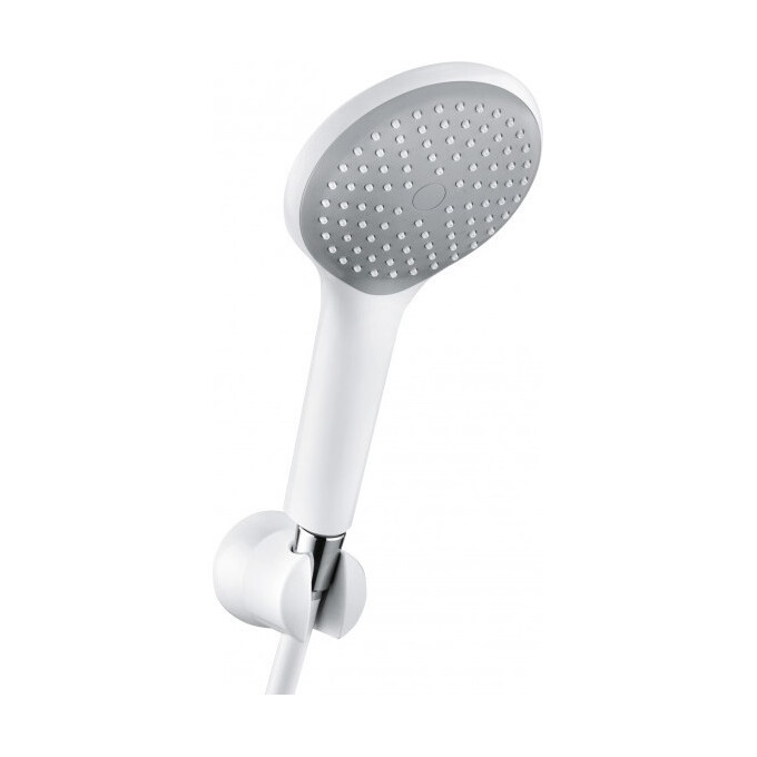 Лейка для душа Kludi Fizz 6785091-00 (белая, однорежимная, с шлангом и держателем), фото 