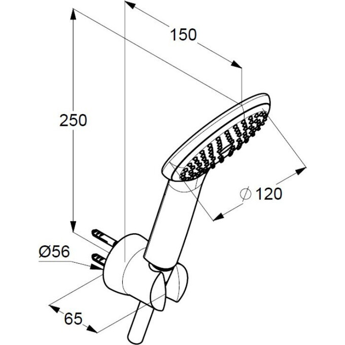 Лейка для душа Kludi Fizz 6785091-00 (белая, однорежимная, с шлангом и держателем), фото 2