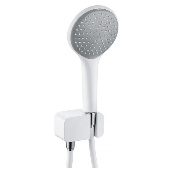 Лейка для душа Kludi Fizz 6787091-00 (белая, однорежимная, с шлангом и держателем), фото 