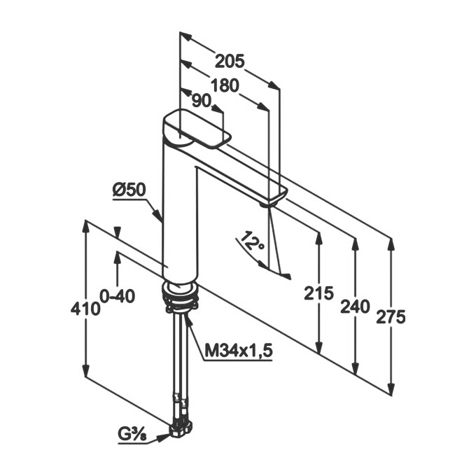 Смеситель для умывальника Kludi Pure And Style 402960575 (высокий), фото 3