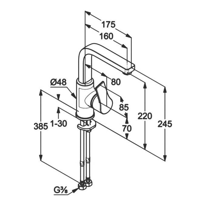 Змішувач для умивальника Kludi Zenta 480280565, фото , изображение 4
