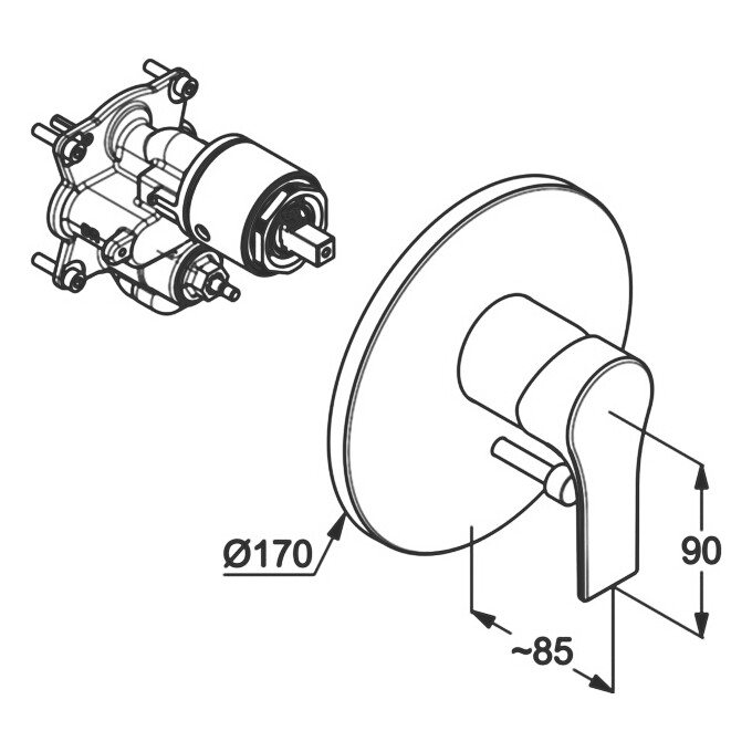 Зовнішня частина змішувача для ванни Kludi Zenta 486500565, фото , изображение 4
