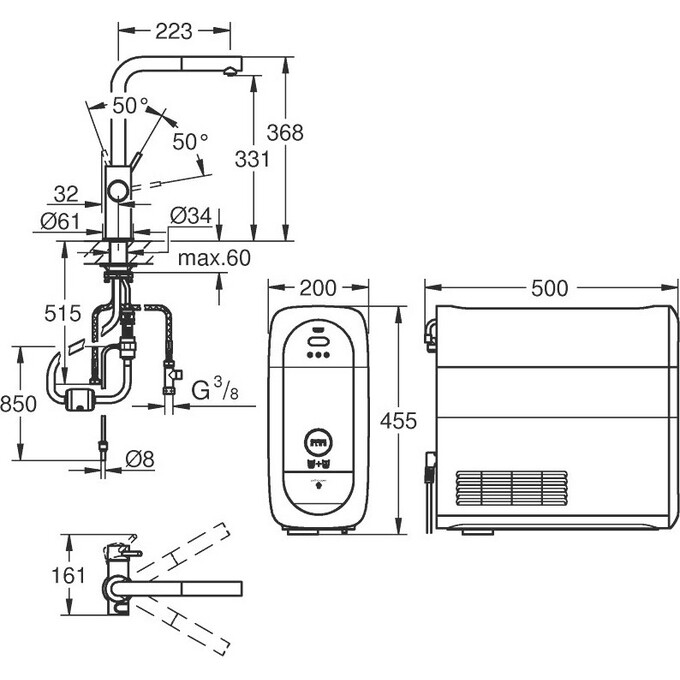 Смеситель с фильтром Grohe Blue Home 31539000, фото 9