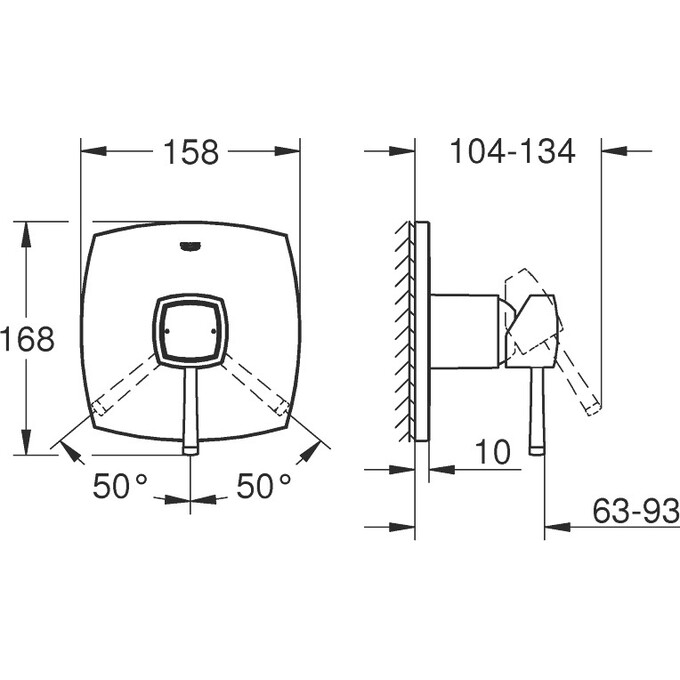 Змішувач для душу Grohe Grandera 24067000, фото , изображение 2