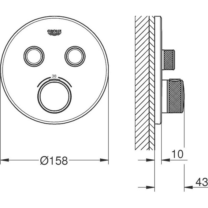 Перемикач на 2 споживача Grohe Grohtherm 29119AL0, фото , изображение 2