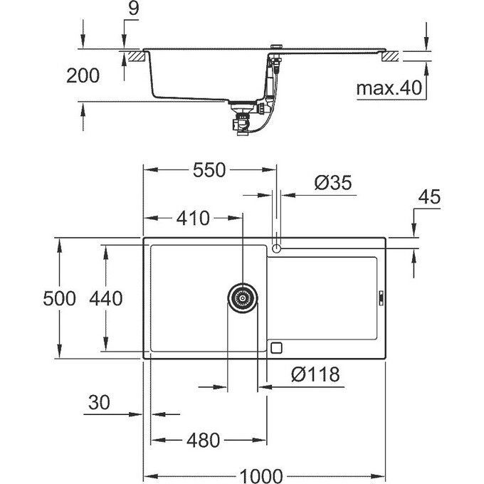 Мойка для кухни Grohe K500 31645AP0, фото 5