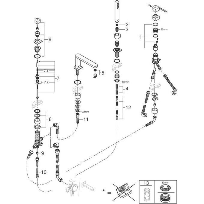 Смеситель для ванны Grohe Plus 29307003, фото 3