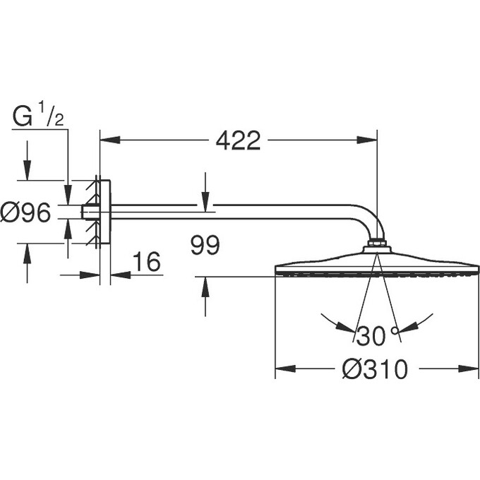 Верхній душ Grohe Rainshower 26558000, фото , изображение 5