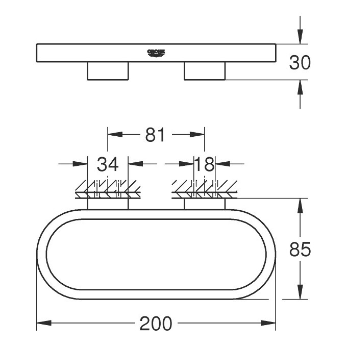 Рушникотримач 20 см Grohe Selection 41035000, фото , изображение 6