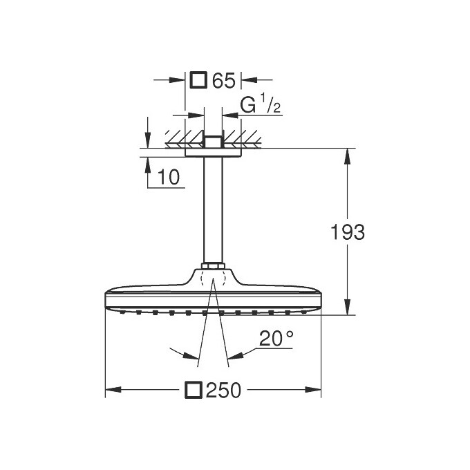 Верхній душ Grohe Tempesta 26688000, фото , изображение 5