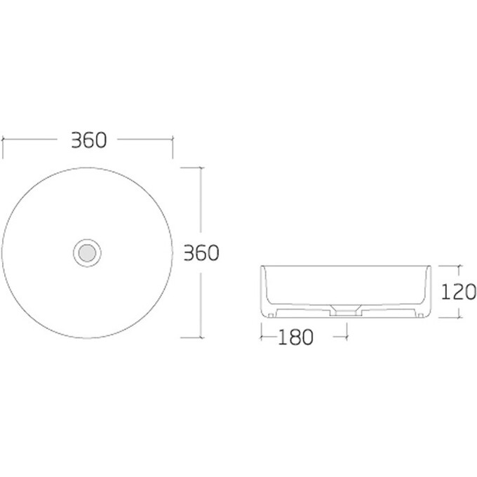 Раковина накладна 36 см Volle 13-40-111B, фото , изображение 2