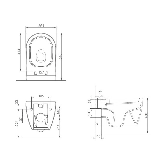 Подвесной унитаз с сиденьем микролифт Volle Amadeus 13-06-055Black, фото 3