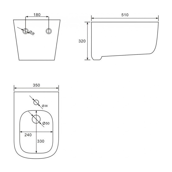 Биде подвесное Volle Hippo 13-44-203, фото 3