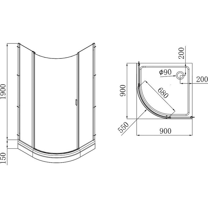 Душевая кабина 90x90 см Volle Orlando 10-22-504, фото 3
