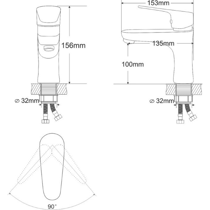 Змішувач для раковини RJ Butterfly RBZ074-1, фото , изображение 3
