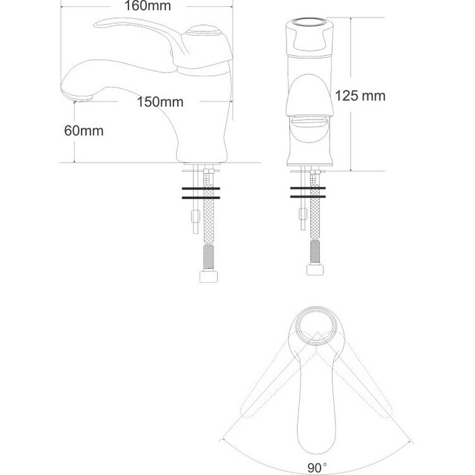 Змішувач для раковини RJ Fortuna RBZ018-1, фото , изображение 2