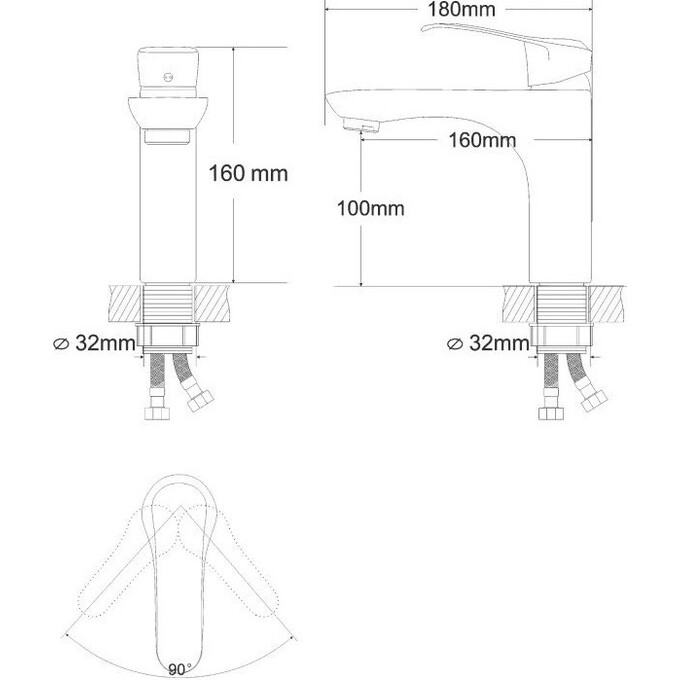 Змішувач для раковини RJ Jet RBZ071-1, фото , изображение 2