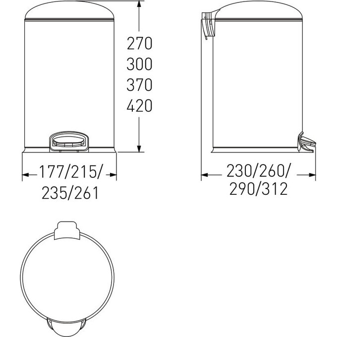 Ведро для мусора 12 л Volle 14-12-53B, фото 2