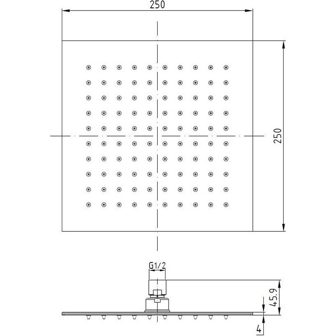 Верхній душ Volle 16008103, фото , изображение 2