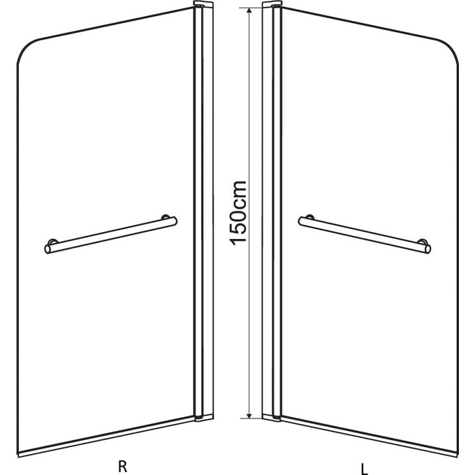 Ширма для ванны 80 см Eger 599-02L, фото 3