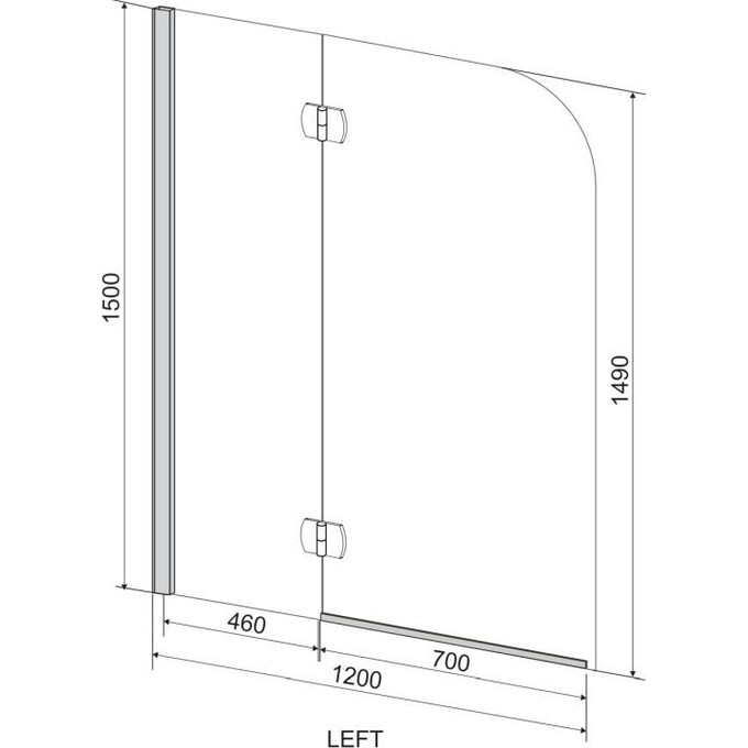 Ширма для ванны 120 см Eger 599-120CH/L, фото 2