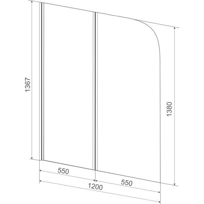 Ширма для ванны 120 см Eger 599-121W, фото 3