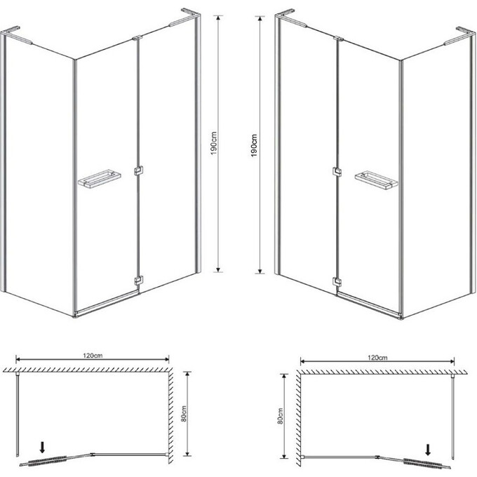 Душевая кабина 120x80 см Eger Megerka 599-330/1R, фото 10