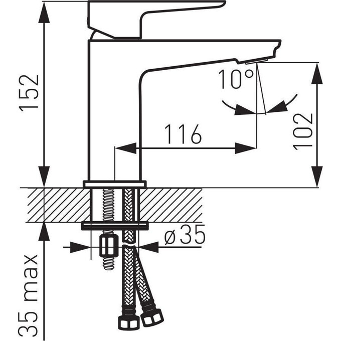 Змішувач для раковини Ferro Adore BDR2BLC, фото , изображение 4