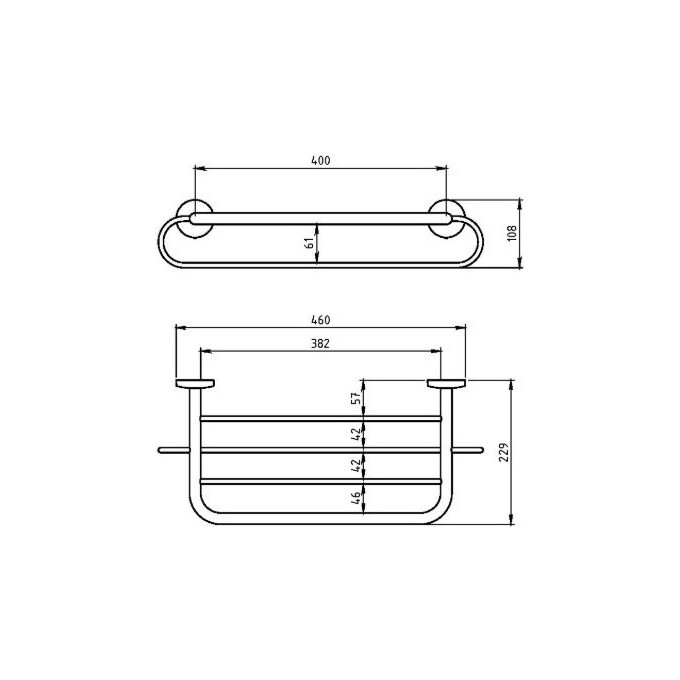 Рушникотримач з полицею Ferro Metalia 1 6145.0, фото , изображение 2