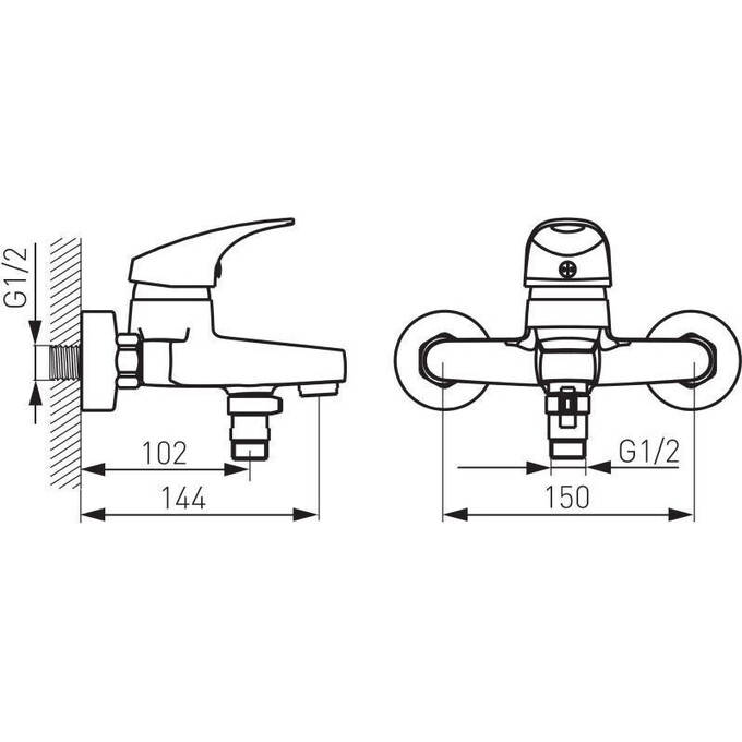 Змішувач для ванни Ferro One BFO1, фото , изображение 12
