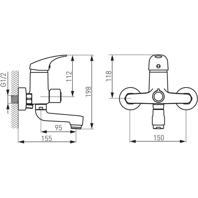 Змішувач для ванни Ferro One BFO1A, фото , изображение 11