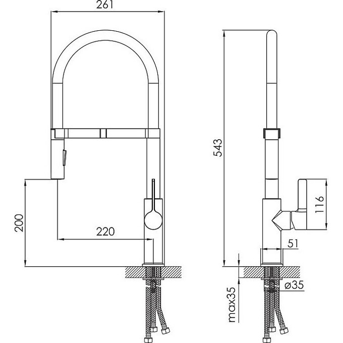 Смеситель для кухни Imprese Boa 55901, фото 3