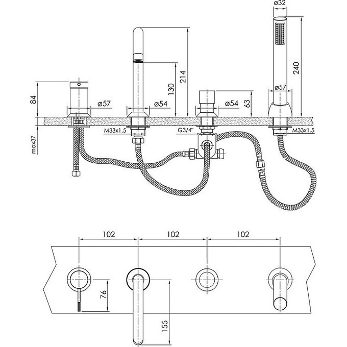 Смеситель для ванны Imprese Brenta ZMK091908050, фото 2