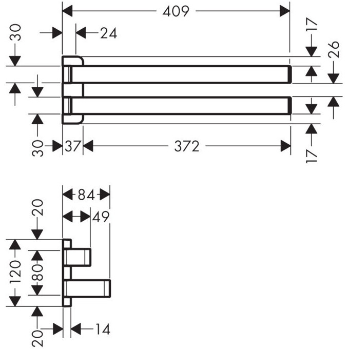 Полотенцедержатель 40 см Hansgrohe Axor 42821000, фото 3