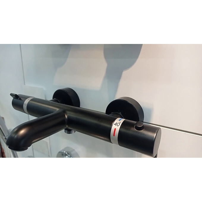 Смеситель для ванны с термостатом, черный матовый Hansgrohe Ecostat 13114670, Цвет производителя: черный, фото 6