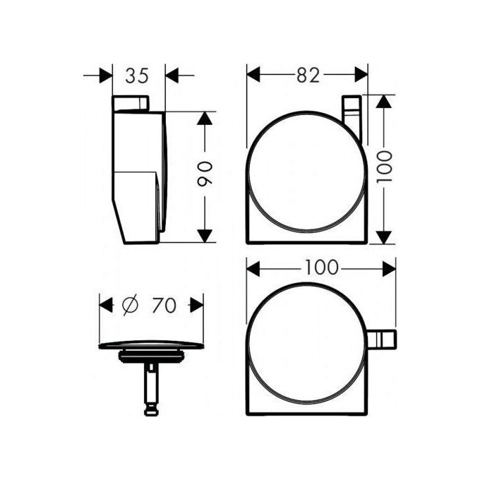 Зовнішня частина зливу Hansgrohe Exafill 58117000, фото , изображение 2