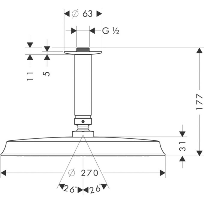 Верхний душ Hansgrohe Raindance 27405000, фото 2