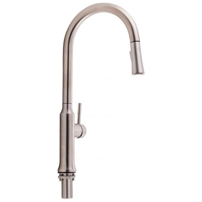 Смеситель для кухни Qtap Baruska QTBAR9137103UN (никель, с выдвижной лейкой), фото 